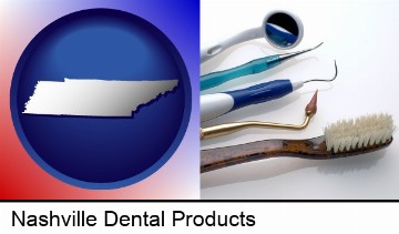 a toothbrush, dental picks, and a mouth mirror in Nashville, TN